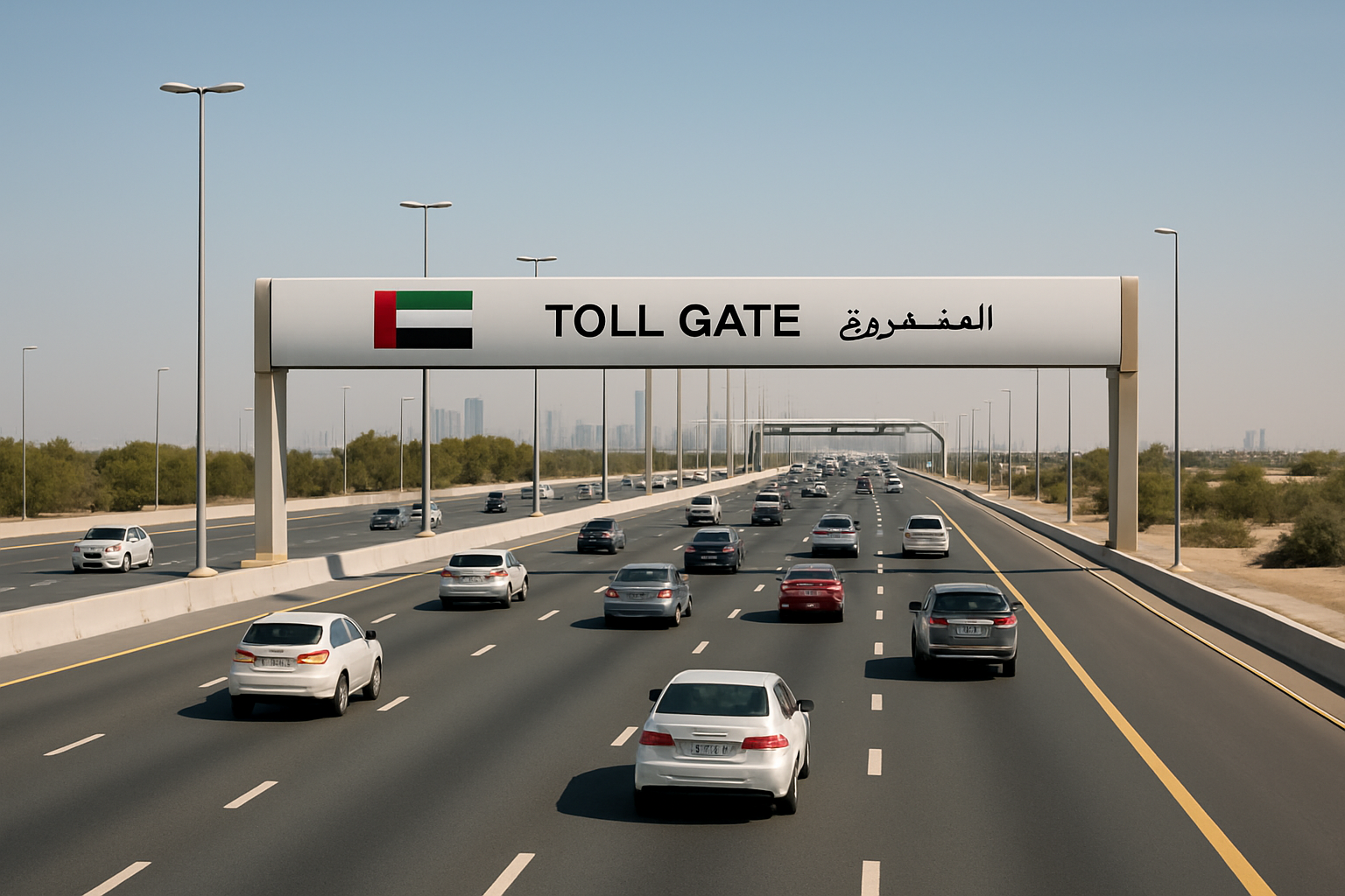 Smooth traffic flow on paid roads in UAE