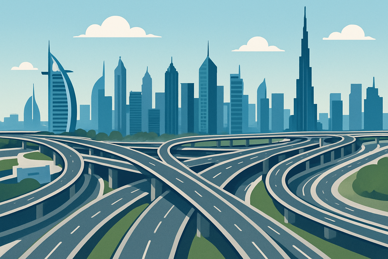 Dubai city road infrastructure