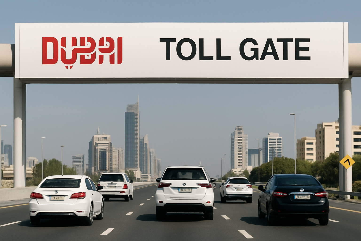 Dubai paid roads toll gate